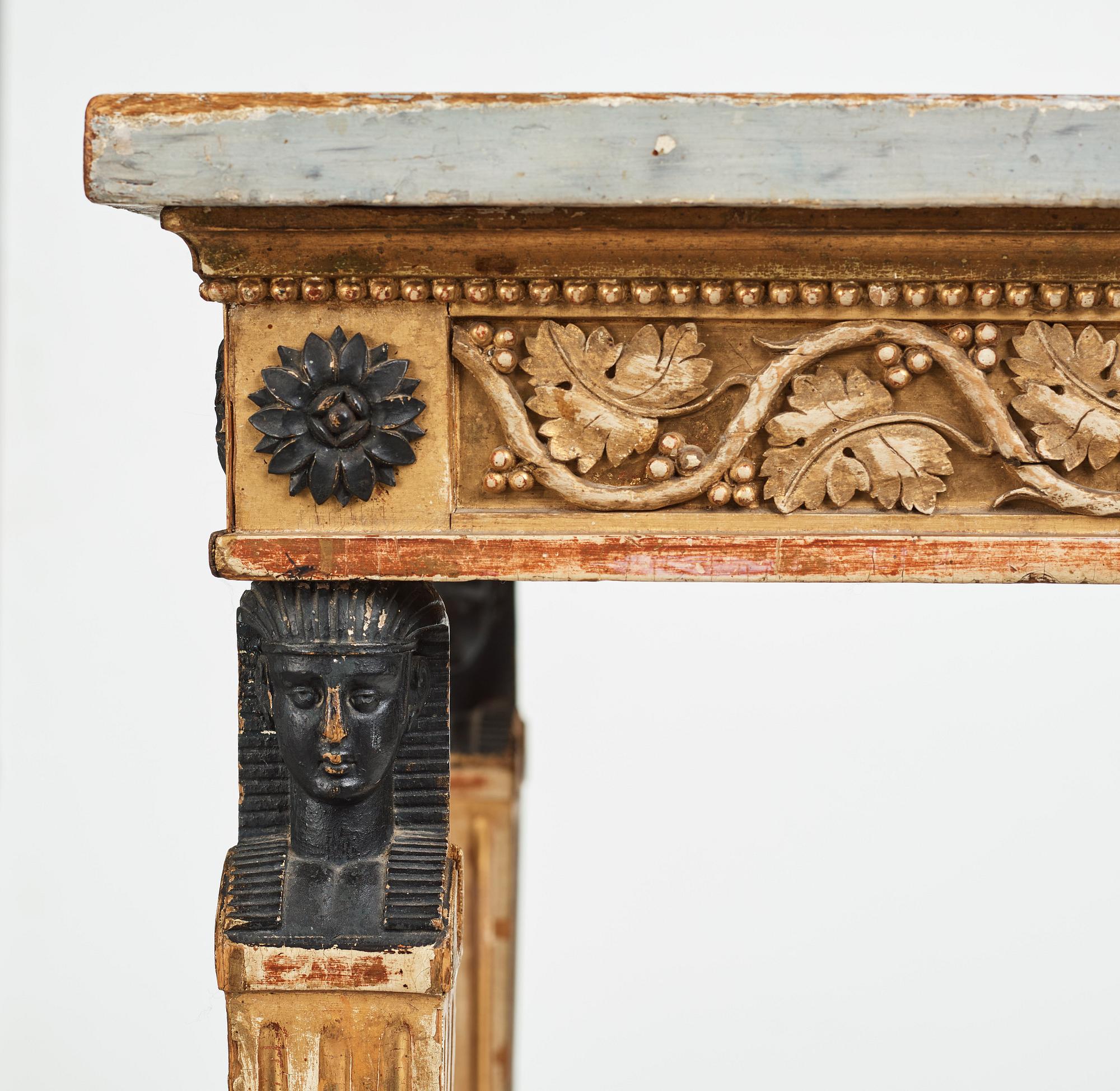 A late Gustavian late 18th century console table.