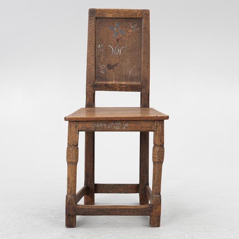 Chair, folk art, dated 1803.