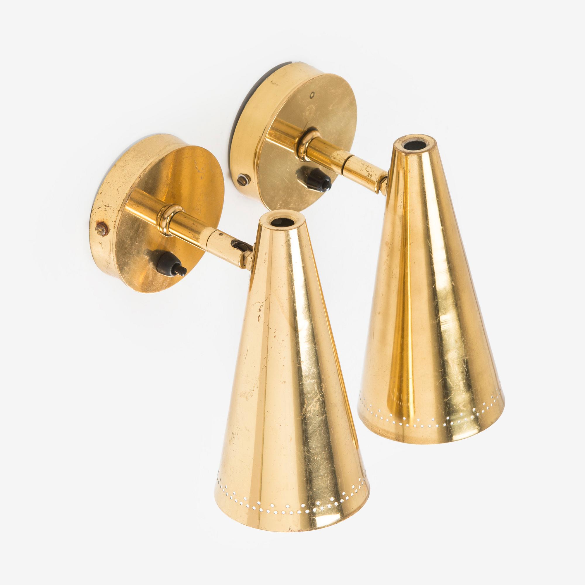 A pair of late 20th century wall lights.