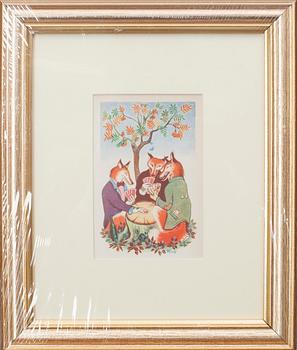 KONSTVYKORT, 5 st, efter Tove Jansson, signerade i trycket, Taidekorttikeskus, 1940-tal.