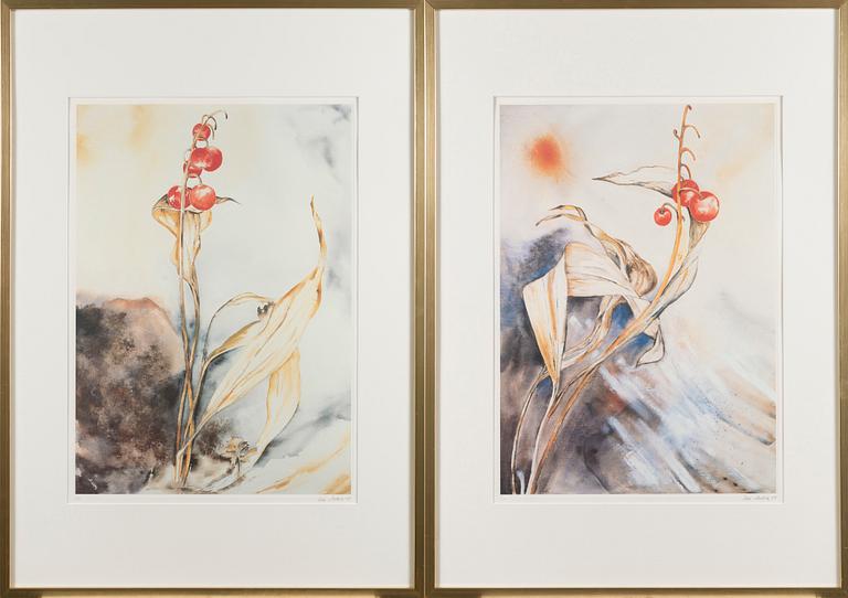 TELLO ANTTILA, print, 2 pieces, signed and dated -84.