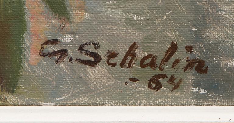 GRETA SCHALIN, öljy kankaalle, signeerattu ja päivätty -64.