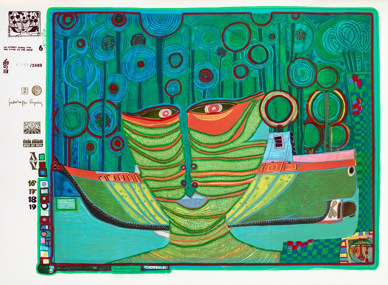 Friedensreich Hundertwasser, "Look at it on a rainy day (The Regentag portfolio)".