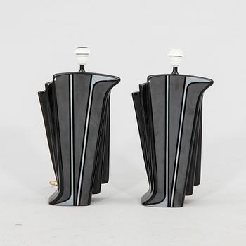 Lamps, a pair, porcelain, Antonio Scoroosso, 1980s/90s.