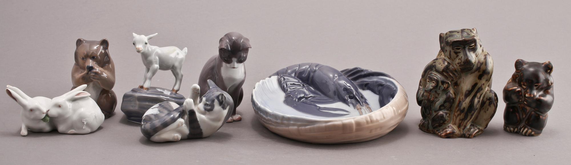 FIGURINER, 7 st samt FAT, Royal Copenhagen och Bing & Gröndahl.