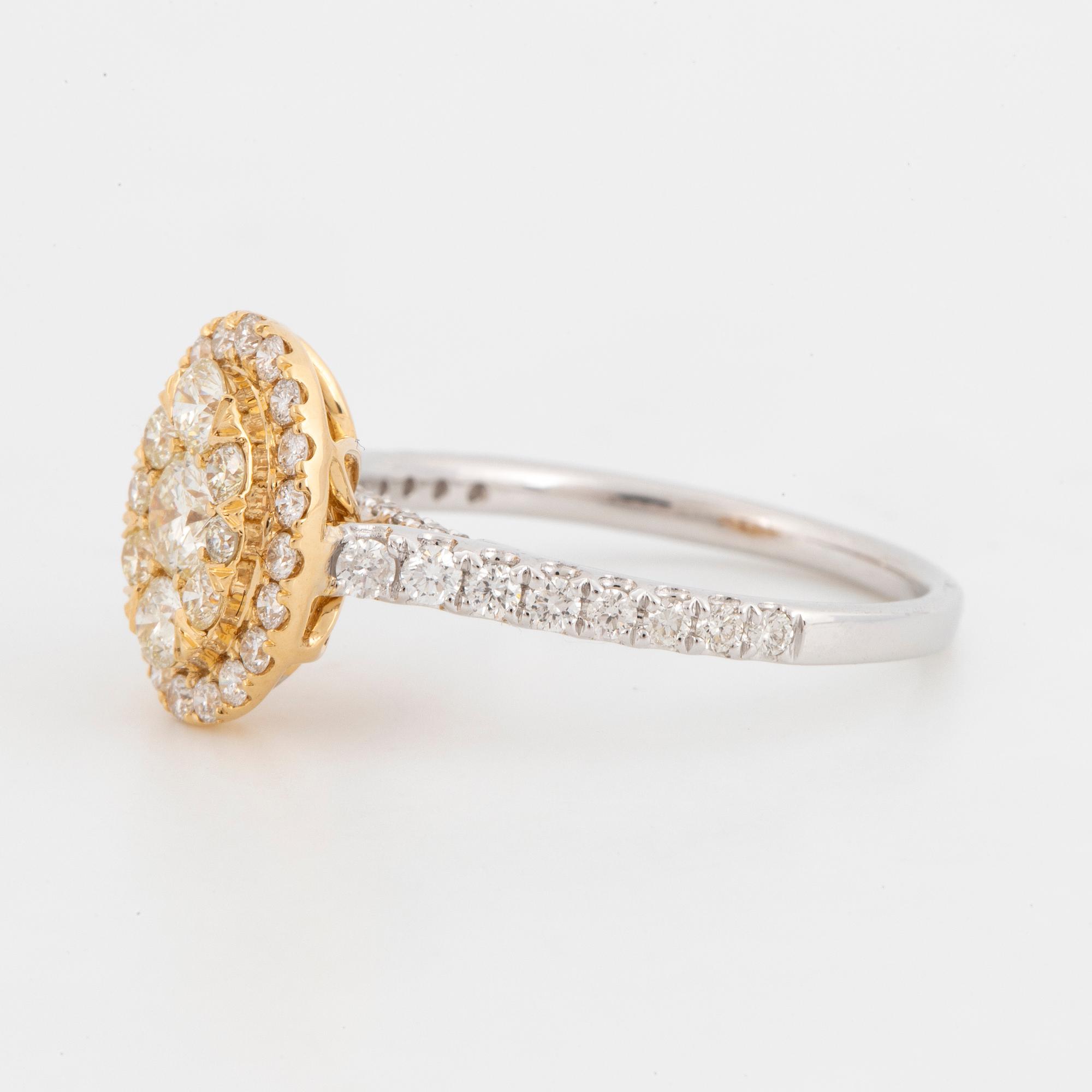 Oval shaped brilliant-cut diamond ring.