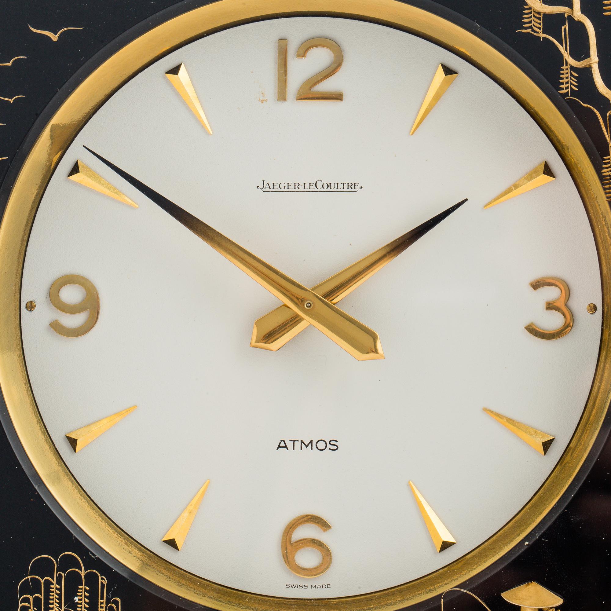 JAEGER-LE COULTRE, Atmos, "Black Chinoiserie Marina", table clock, 24 x 18,5 x 12,5 cm.