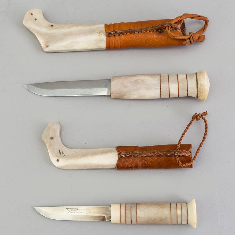 Two traditional sami knives 20th century.