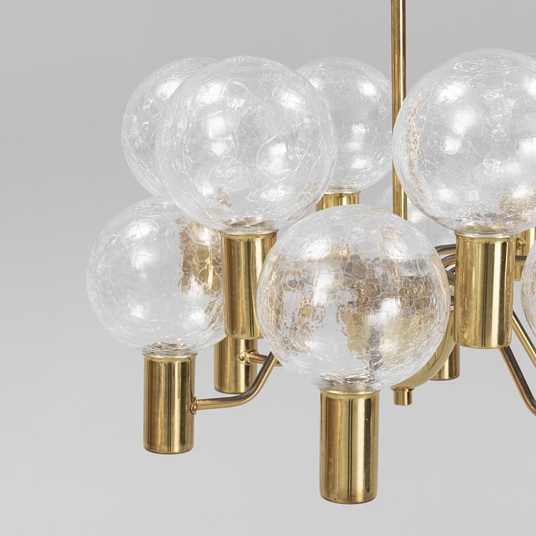 Hans-Agne Jakobsson, a 'Patricia T-372-12' brass and glass ceiling light, Markaryd.