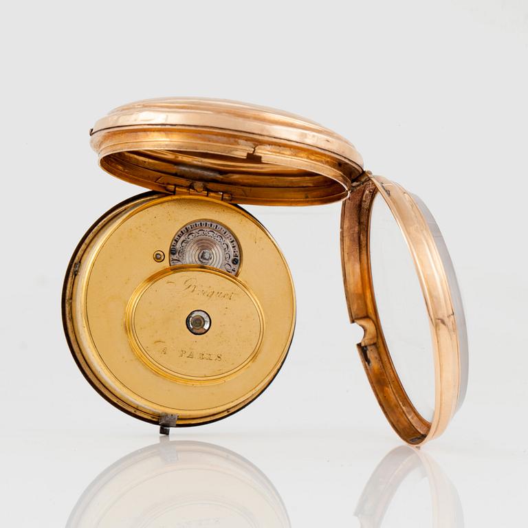 A French 19th century gold watch, marked: "Breguet à Paris".
