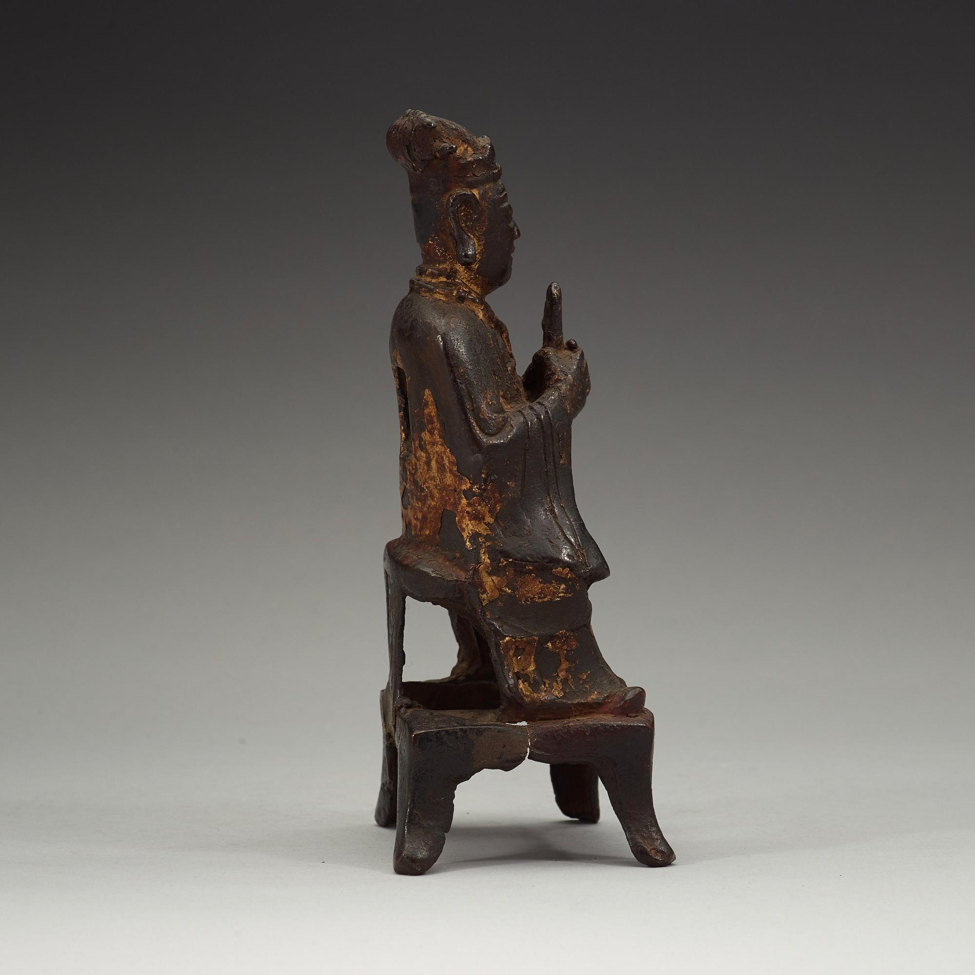A bronze figure of a daoist deity, Ming dynasty (1368-1644).