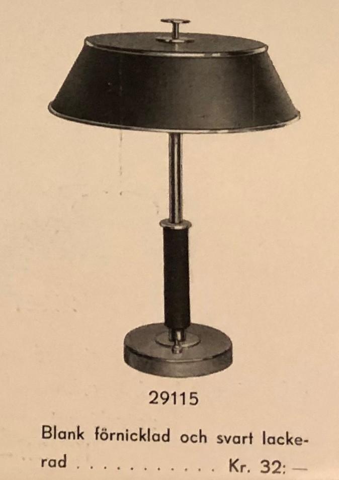Erik Tidstrand, a table lamp model "29115", Nordiska Kompaniet, 1930s.