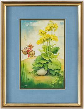 Helge Artelius · HELGE ARTELIUS, akvarell och gouache, signerad.