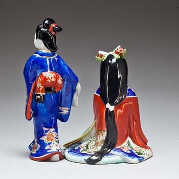 FIGURINER, 2 st, porslin. Japan, 1900-tal.