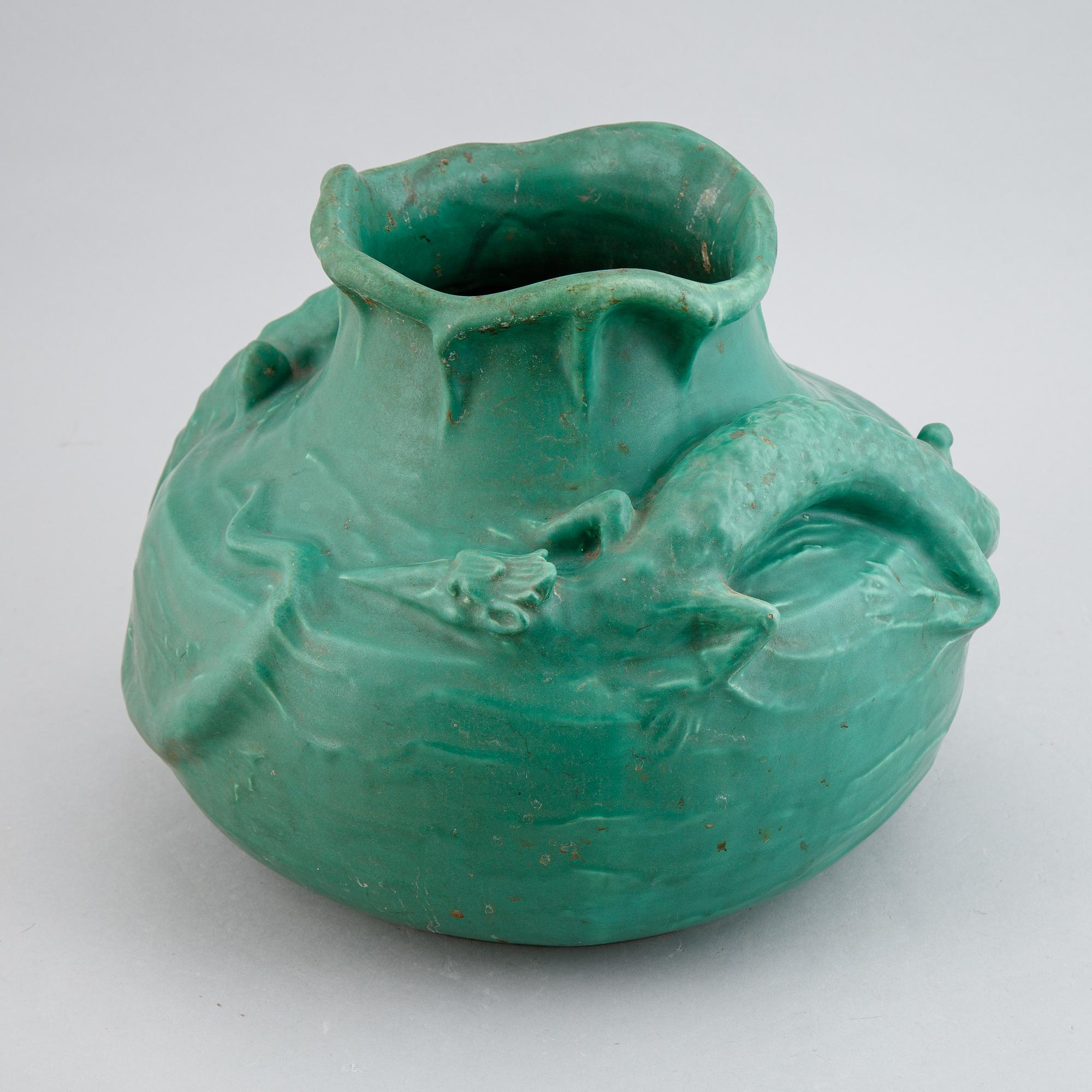 Karl Svensson, a ceramic Art Nouveau vase, Höganäs, early 20th Century.