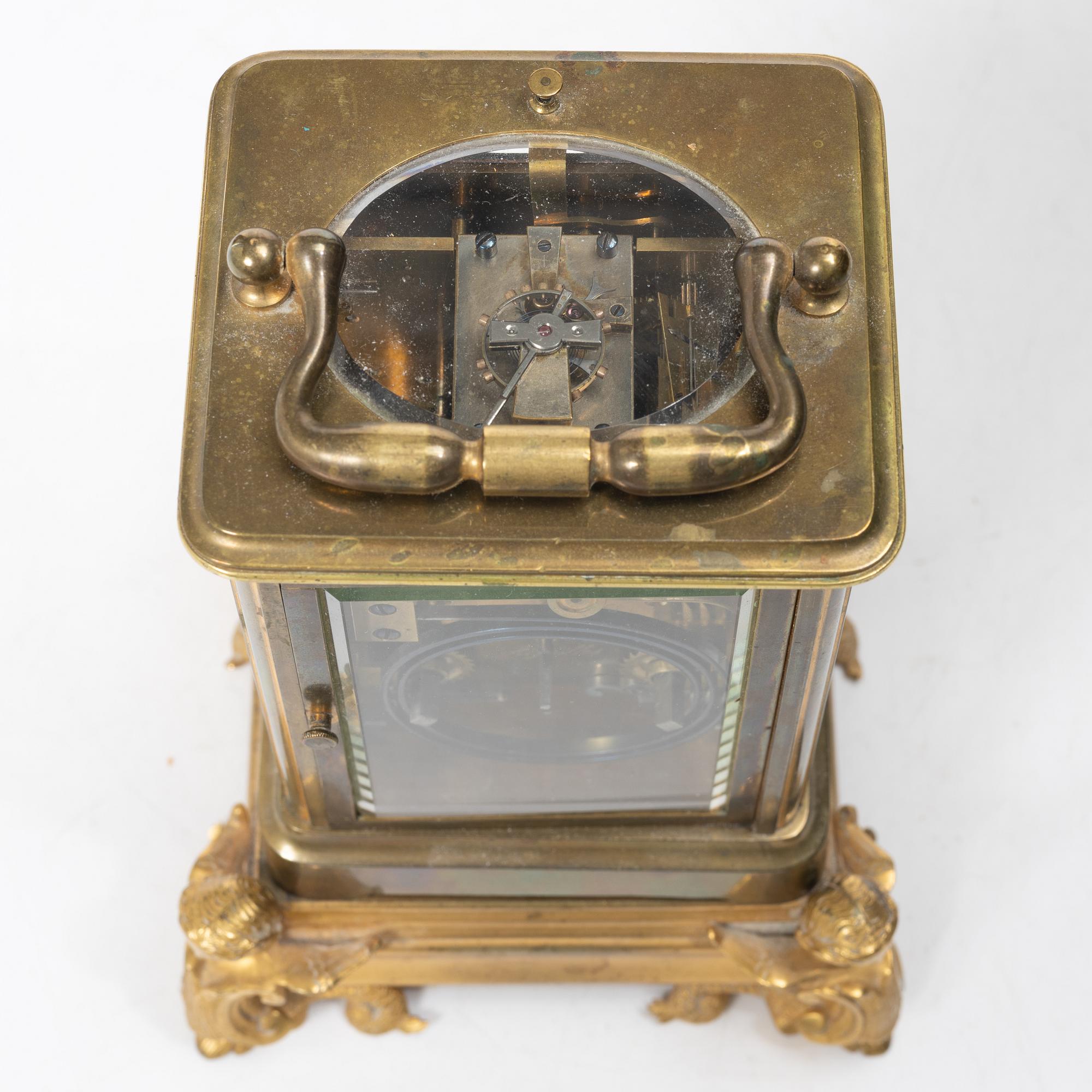 Travel clock, circa 1900.