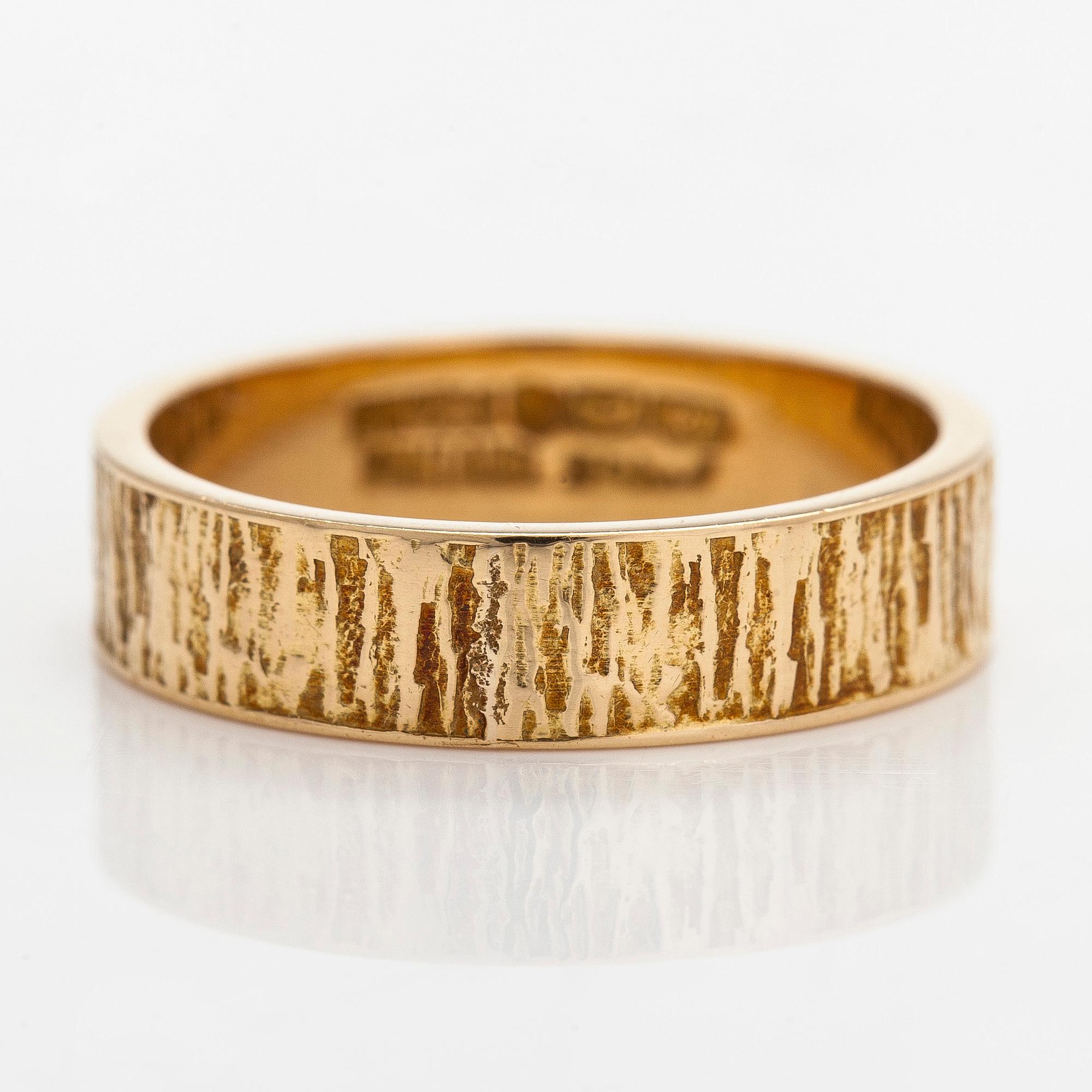 Björn Weckström, ring "Lapp gold", 18K guld. Lapponia 1970.