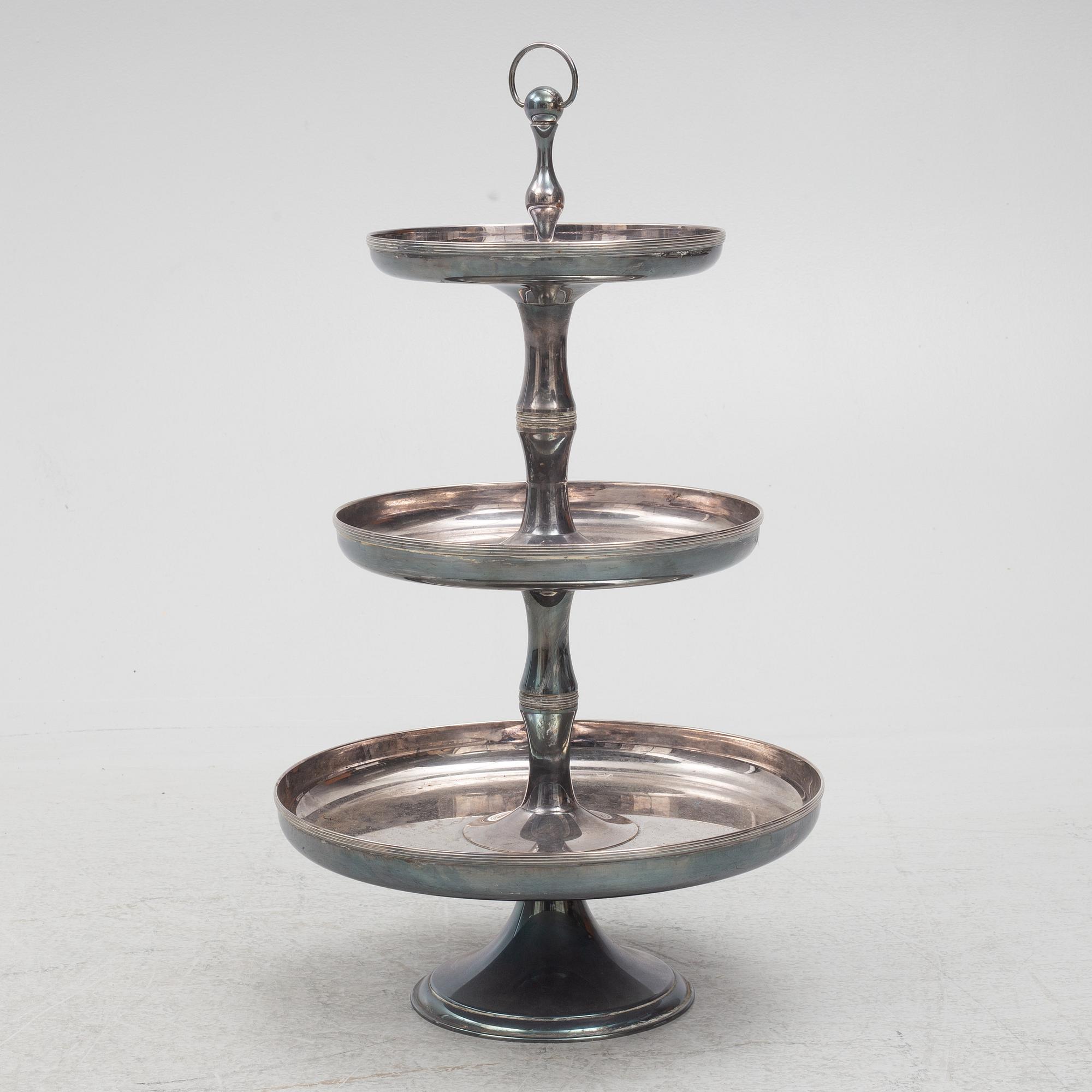Étagèr /serving stand, Württembergische Metallwarenfabrik (WMF), Germany, 20th century.