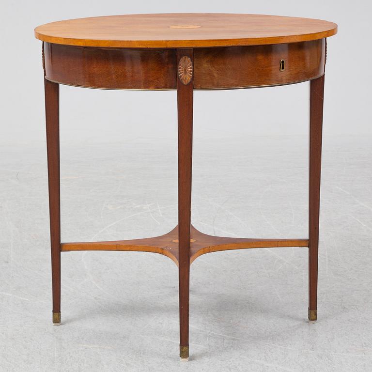 An end of the 19th Century late Gustavian style mahogany table.