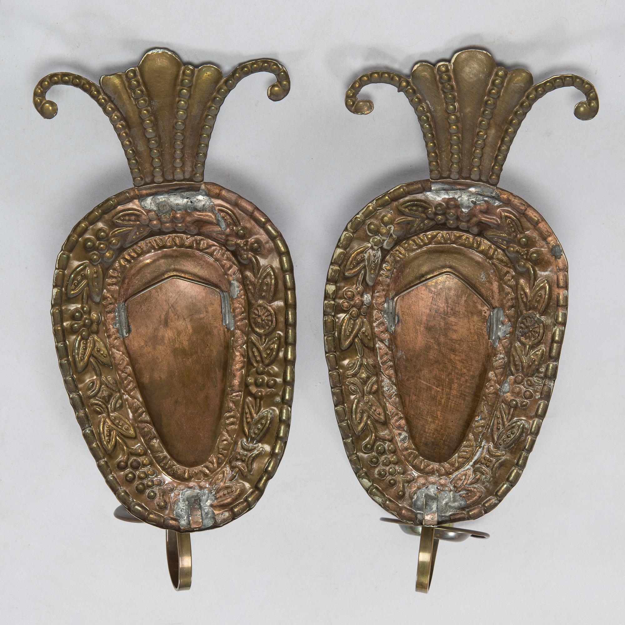 Paavo Tynell, a pair of 1930's wall sconces 'MD 10' for Taito Finland.