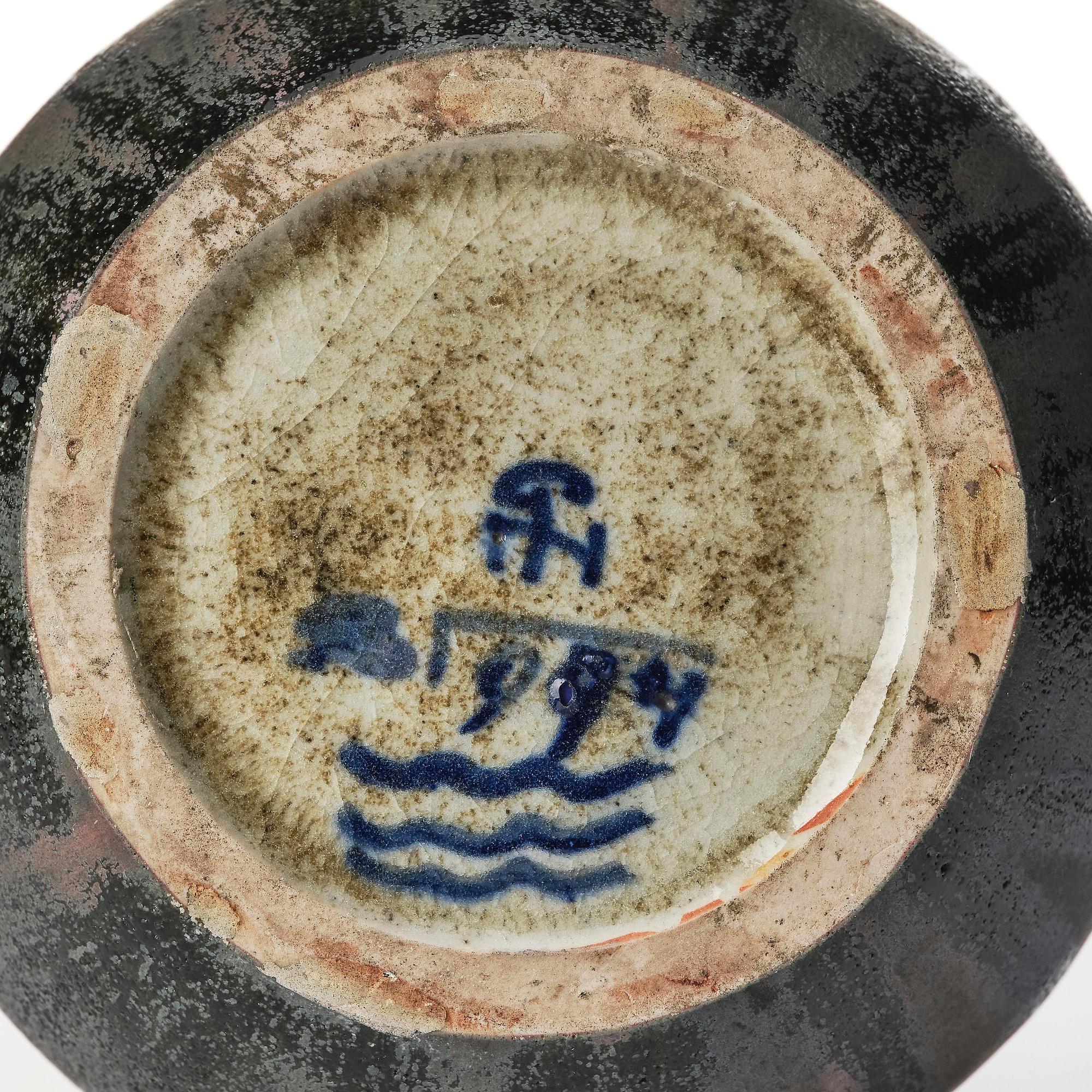 Patrick Nordström, a stoneware urn with a patinated metal cover, Royal Copenhagen, Denmark 1914.