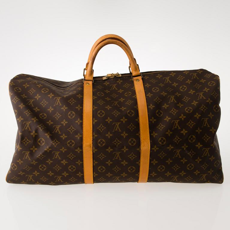 LOUIS VUITTON VINTAGE MONOGRAM KEEPALL 60 BAG.