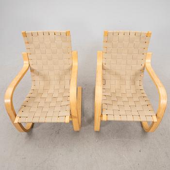 Alvar Aalto, armchairs, a pair, model 406 for Artek, 1980s.