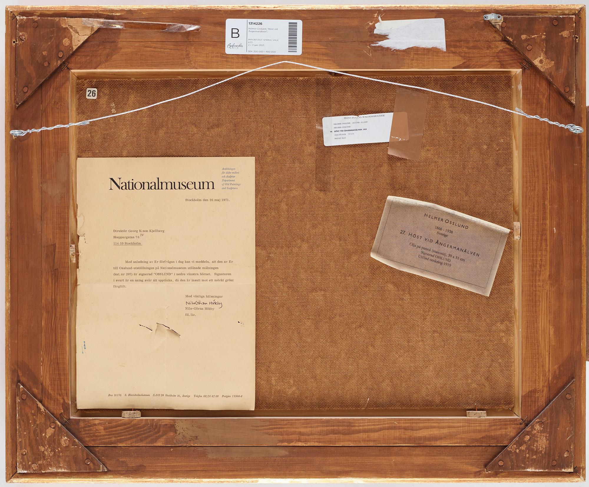 Helmer Osslund, "Höst vid Ångermanälven" (Autumn by the Ångerman).