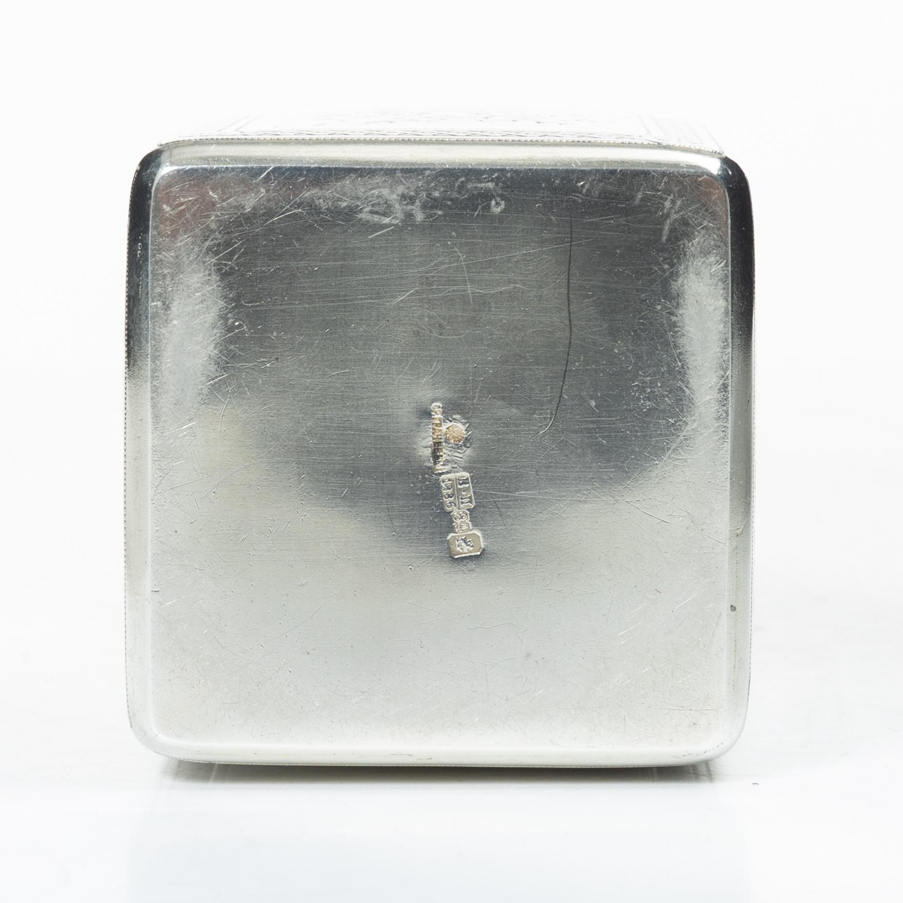 A Russian silver tea caddy, mark of Mikhail Grachev, Moscow 1886.