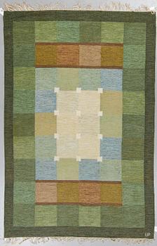 Ulla Parkdal, a carpet, flat weave, ca 239,5 x 158,5-160 cm, signed UP.