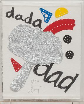 ENRICO BAJ, bokomslag, carborundum, signerad och numrerad 1/99.