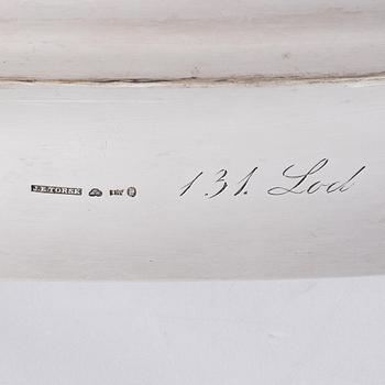 A silver fish serving dish, mark of Jacob Engelberth Torsk, (active 1836-1860 (1911)) Stockholm.