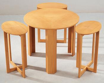 A HI-gruppen nest of four cherry tables, Stig Lönngren, Lars Larsson, Sweden 1960-70's.