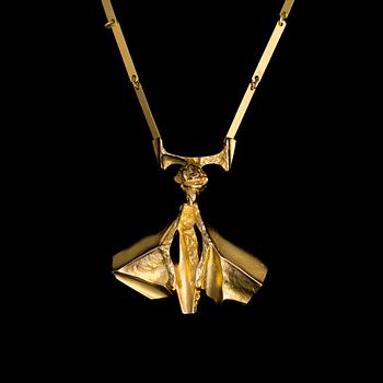 BJÖRN WECKSTRÖM, A NECKLACE The Shaman, 14K gold, Lapponia 1979.