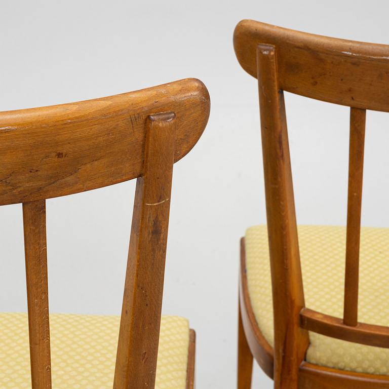 Nordiska Kompaniet, stolar, 4 st, Swedish Modern, 1947.