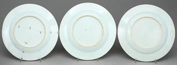 TALLRIKAR, 7 st, kompaniporslin, Kina, Qianlong 1736-95.