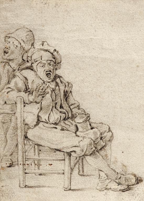 OKÄND KONSTNÄR, kritteckning på papper. Holländsk skola, 1600-tal.