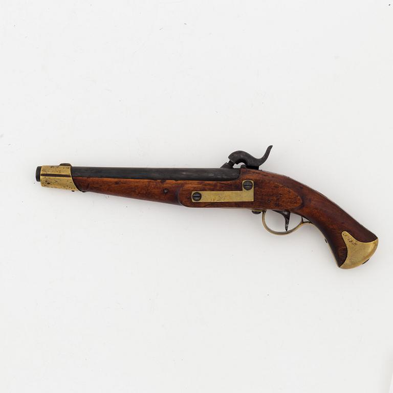 A Swedish rifled percussion pistol 1820-57(59) pattern.