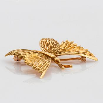 A Tiffany brooch in 18K gold designed as a butterfly.