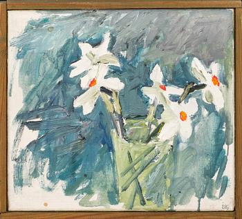 BENTE BJERREGAARD, 3 delar, oljor på duk, signerad.