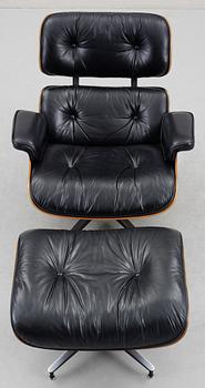 A Charles & Ray Eames Lounge Chair and ottoman by Herman Miller,