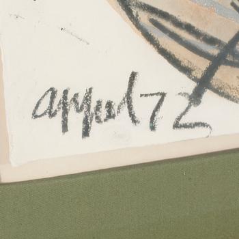 KAREL APPEL, blandteknik på papper, signerad och daterad -72.