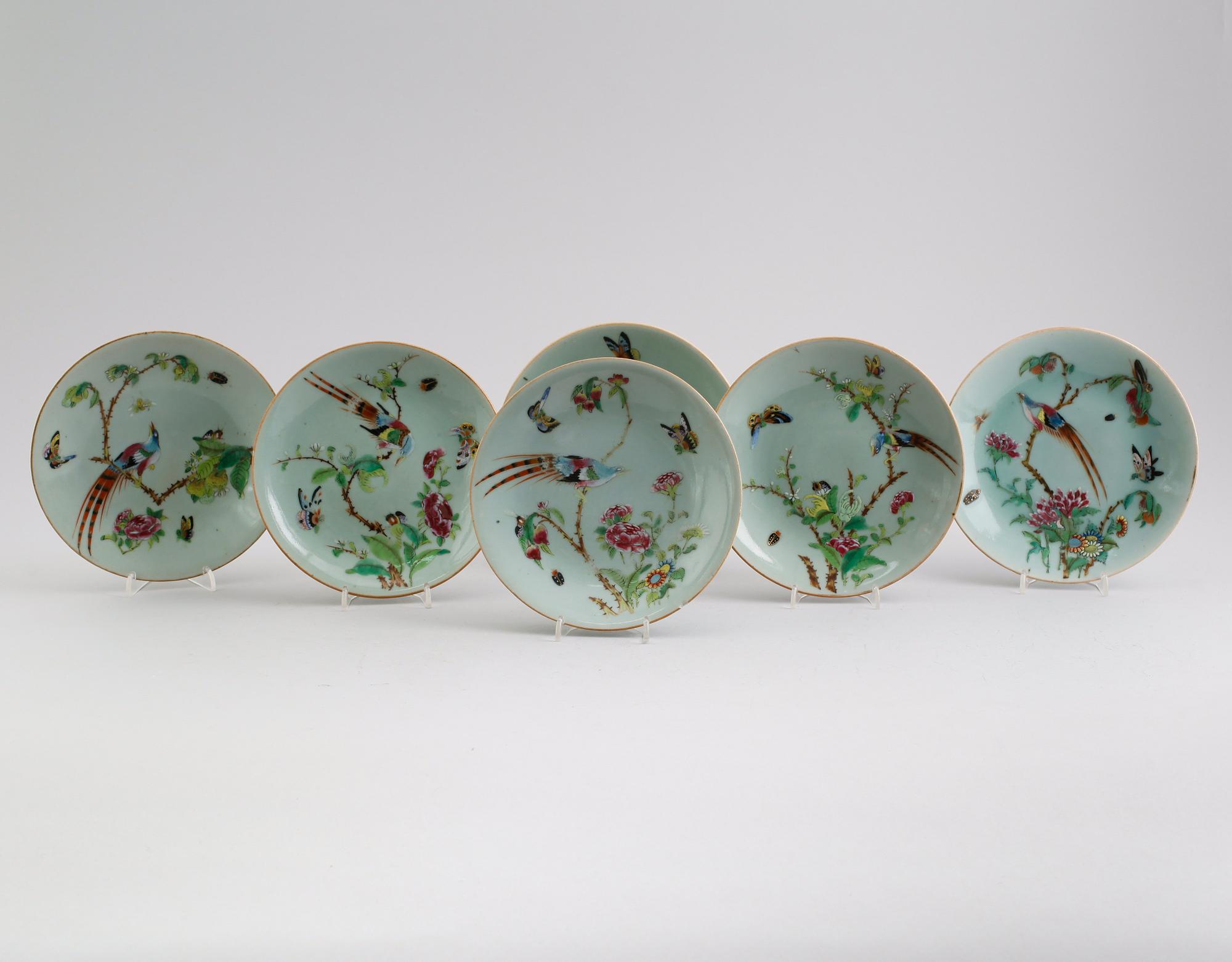 TALLRIKAR, 6 st,  Kina , 1800-/1900-tal.