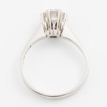 Ring in 18K white gold set with a brilliant-cut diamond weighing 1.07 ct.