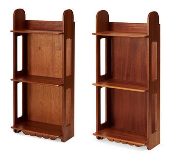 374. A set of two Josef Frank mahogany wall shelf by Svenskt Tenn, model 2085.