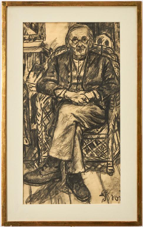 Bror Hjorth, Portrait of a man with glasses.