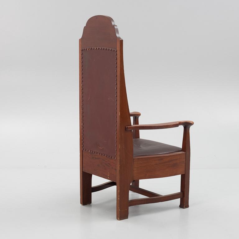 Chairman’s chair, "SEB", executed for Stockholms Enskilda Bank, signed and dated 1907.