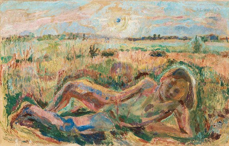 Siri Derkert, "Flicka och sol på ängen" (Girl in the meadow).