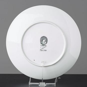 Piero Fornasetti, a set of six "Cammei" porcelain plates, Milano, Italy.