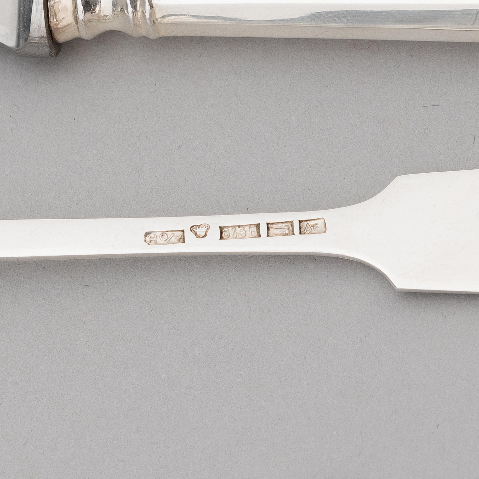 A 52-piece set of silver cutlery with seashell decoration, Finnish hallmarks 1922-1949.